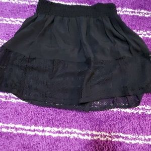Black Lace Hem Skirt